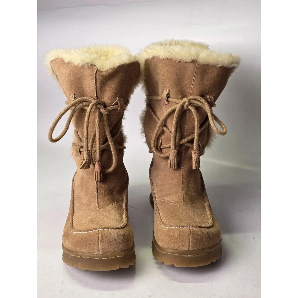 Report Caitlin Women's Boots Size‎ 8.5 Brown Suede Winter Platform Shoes Vintage